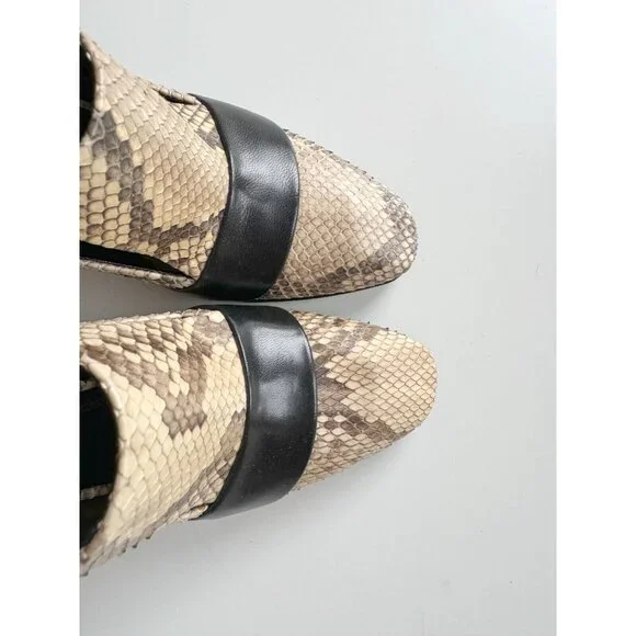 CELINE Phoebe Philo Snakeskin Black Leather High Heel Stiletto Pumps, Size 37.5 - Picture 5 of 16